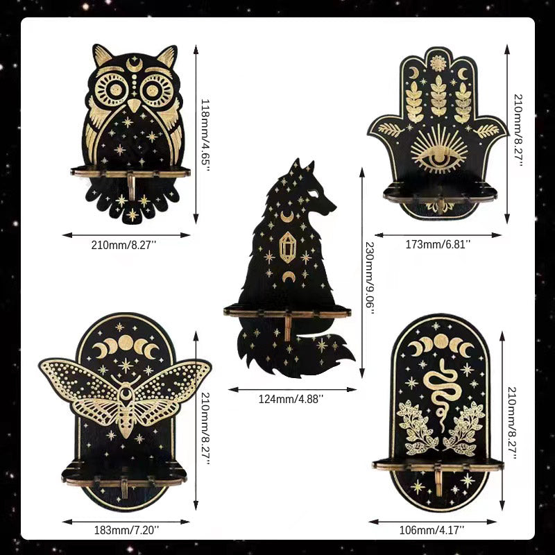 Celestial Owl Altar Crystal Shelf