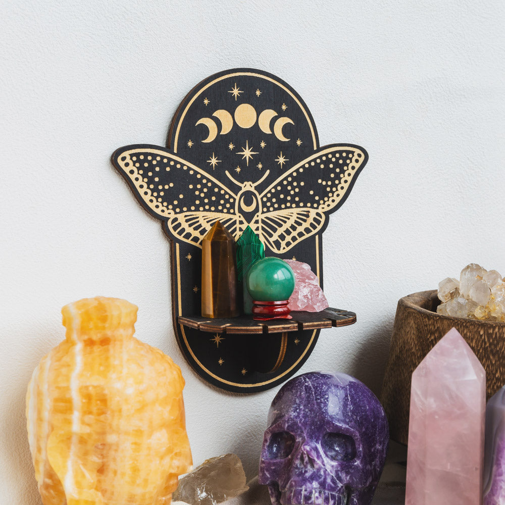 Magical Moth Moon Altar Crystal shelf