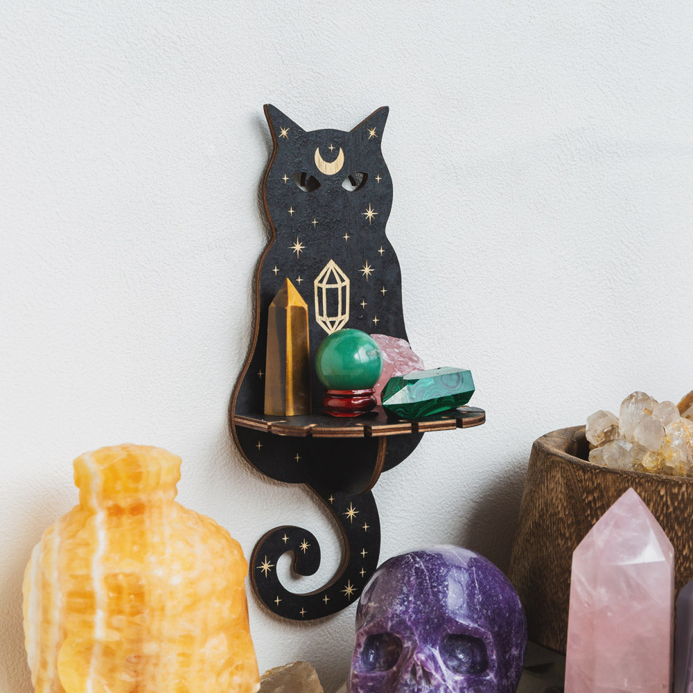 Celestial Cat Altar Crystal Shelf