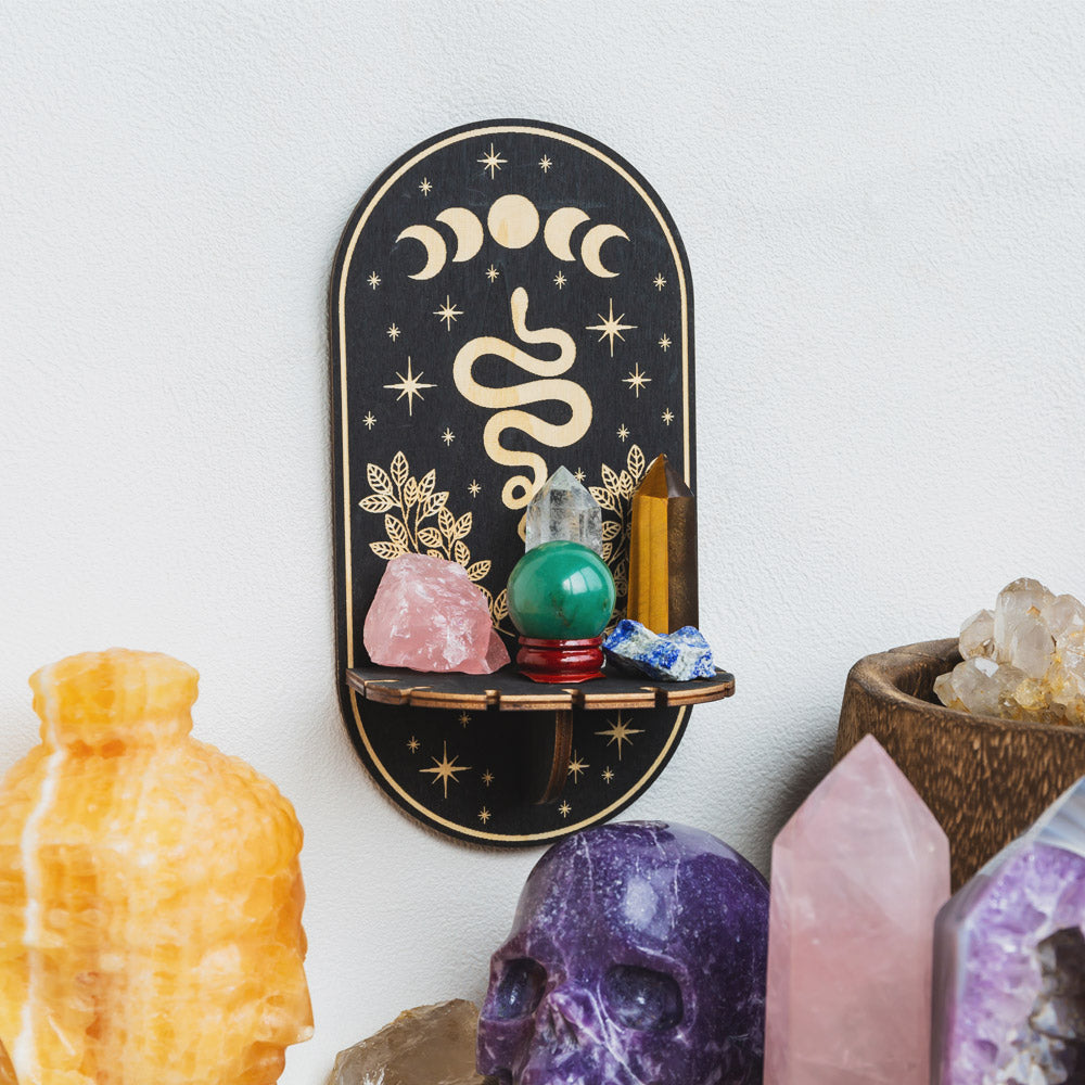 Snake Moon Phase Altar Crystal Shelf