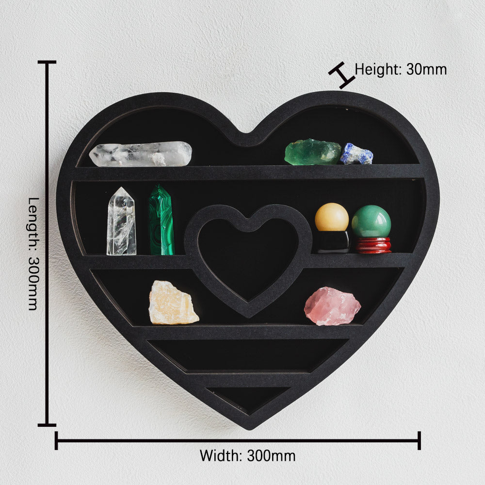 Heart-Shaped Heart within Heart Crystal Shelf