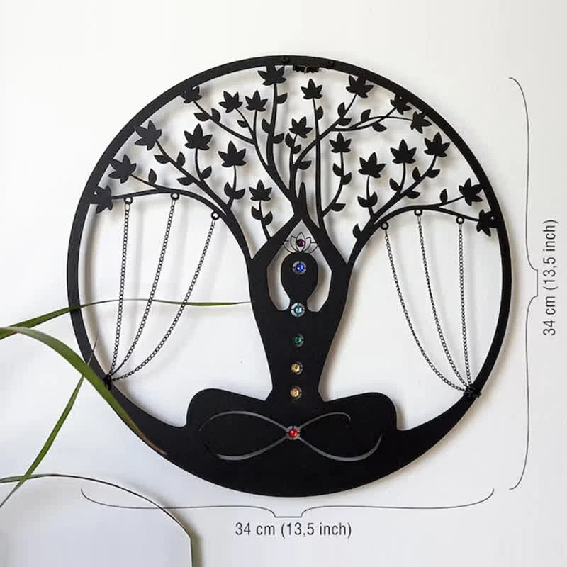 Tree of Life Lotus Chakra Metal Wall Decor