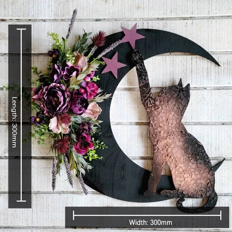 Celestial Lunar Moon And Kitty Wall Decor