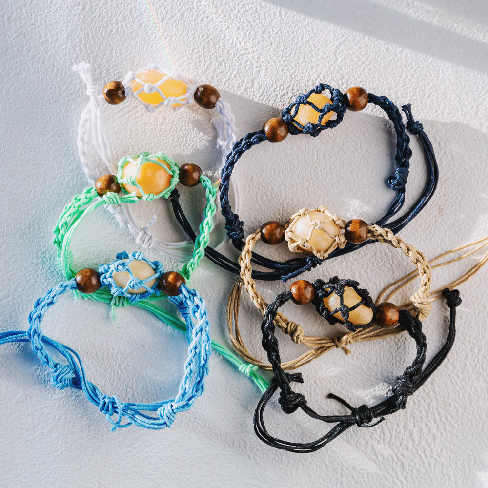 【Cord Bracelet】Natural Crystal Cage Bracelet