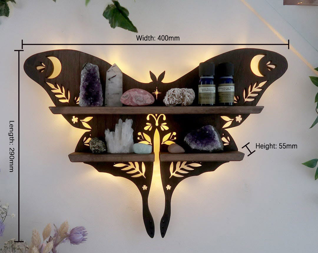 Luna Moth Crystal Shelf