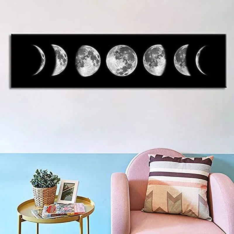 Art Painting Moon Phrase Canvas Wall Decor