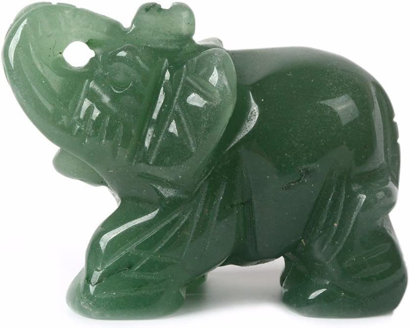 Justinstones Carved Natural Black Obsidian Gemstone Elephant Healing Guardian Statue Figurine Crafts 2 inch