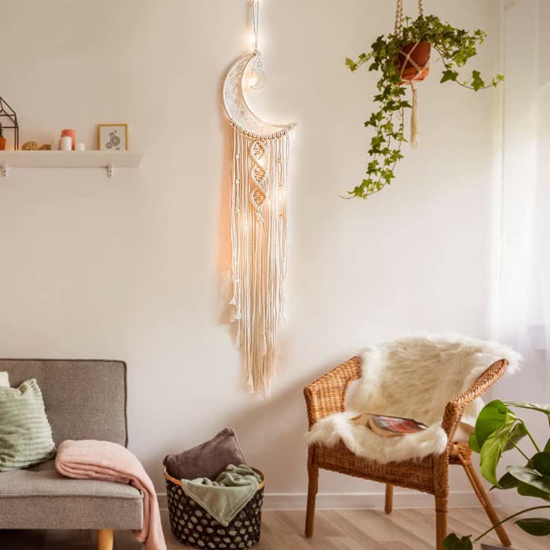 Bohemian Moon Dream Macrame Woven Wall Decor