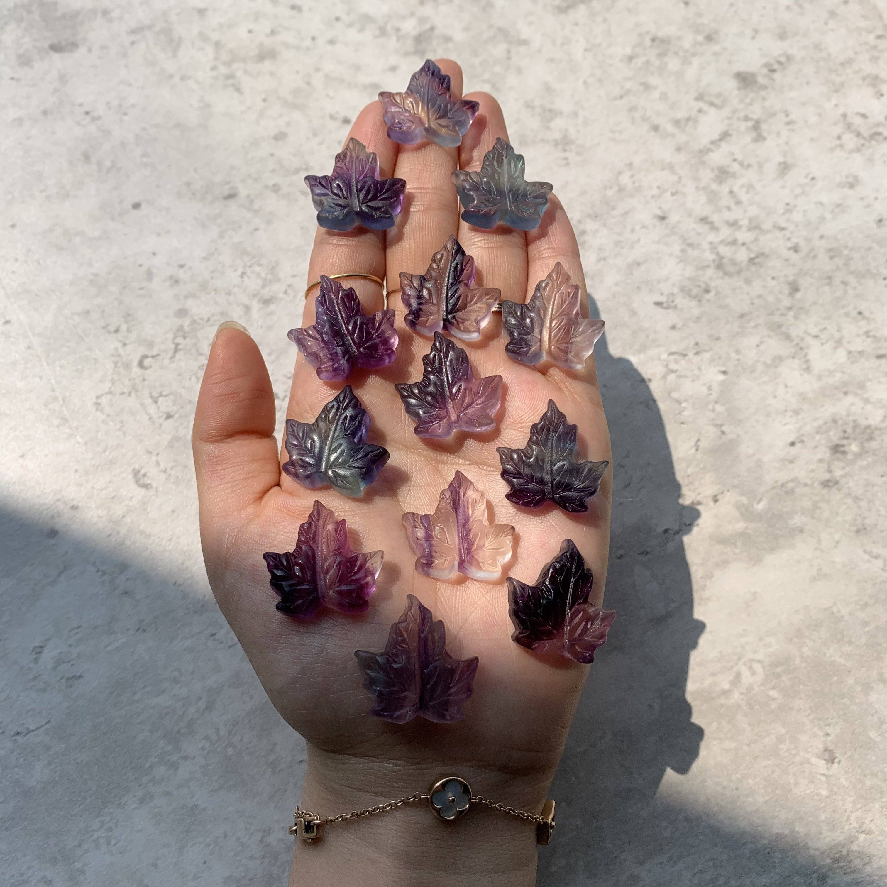 Rainbow fluorite leaf