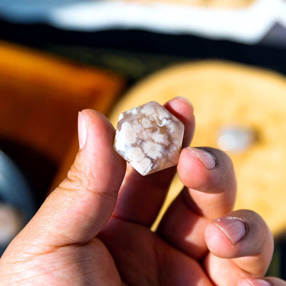 Flower agate hexagon