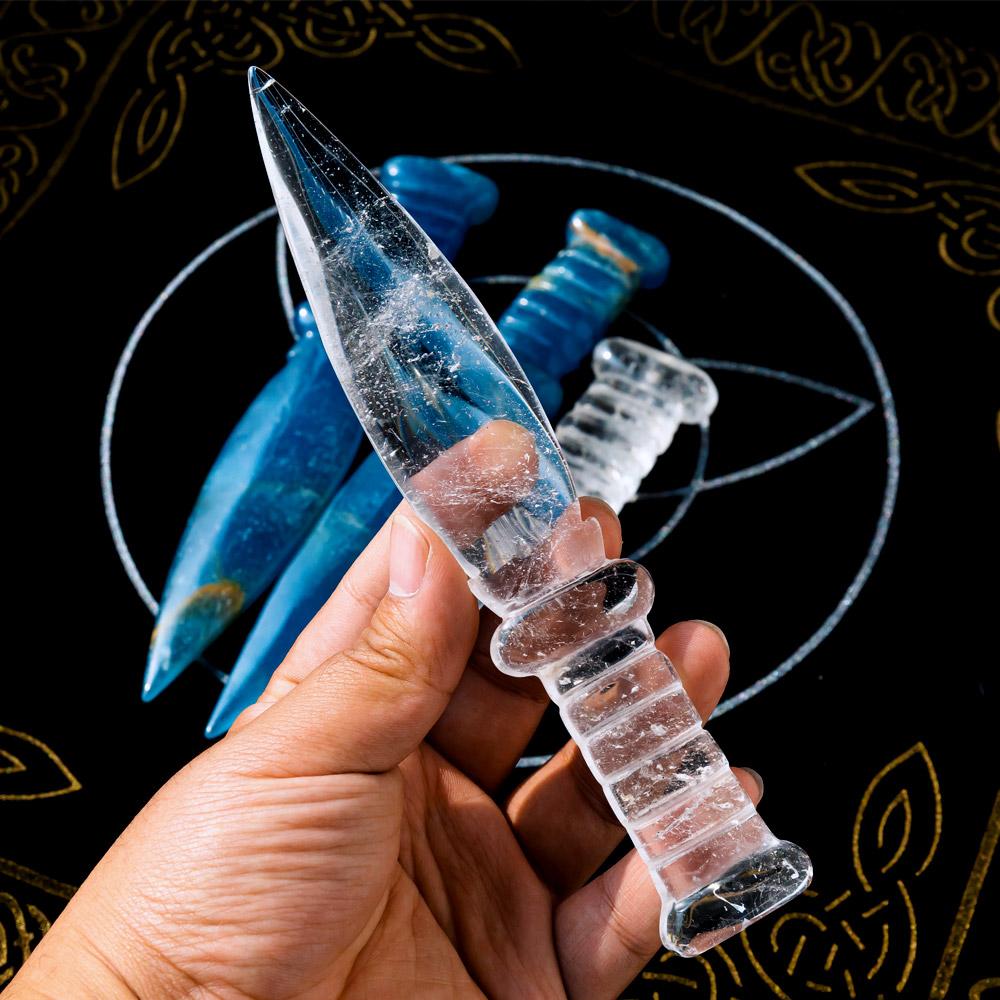 Clear Quartz & Blue Onyx Dagger/Knife