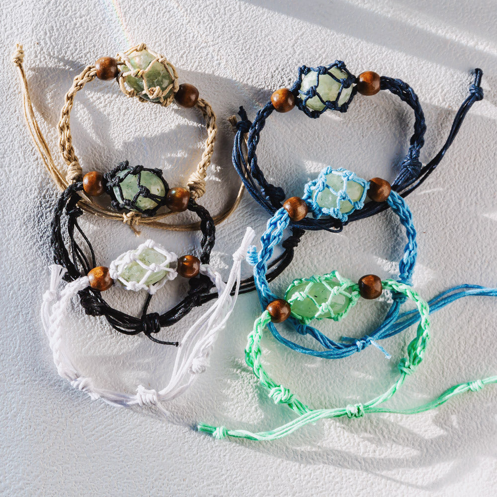 【Cord Bracelet】Natural Crystal Cage Bracelet