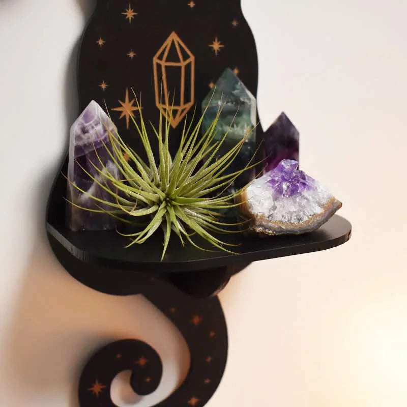 Celestial Cat Altar Crystal Shelf