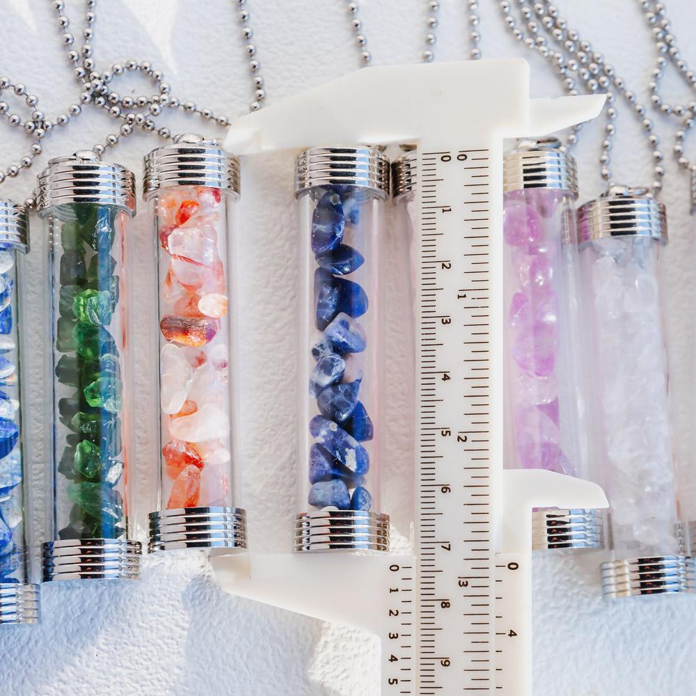 【Zodiac】Natural Crystal Chips Wishing Bottle Necklace