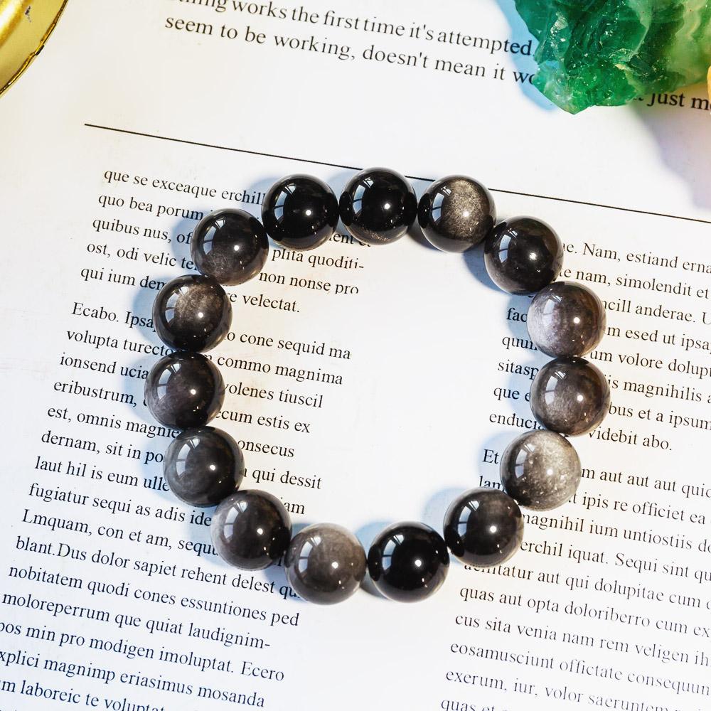 Silver Sheen Obsidian Bracelet