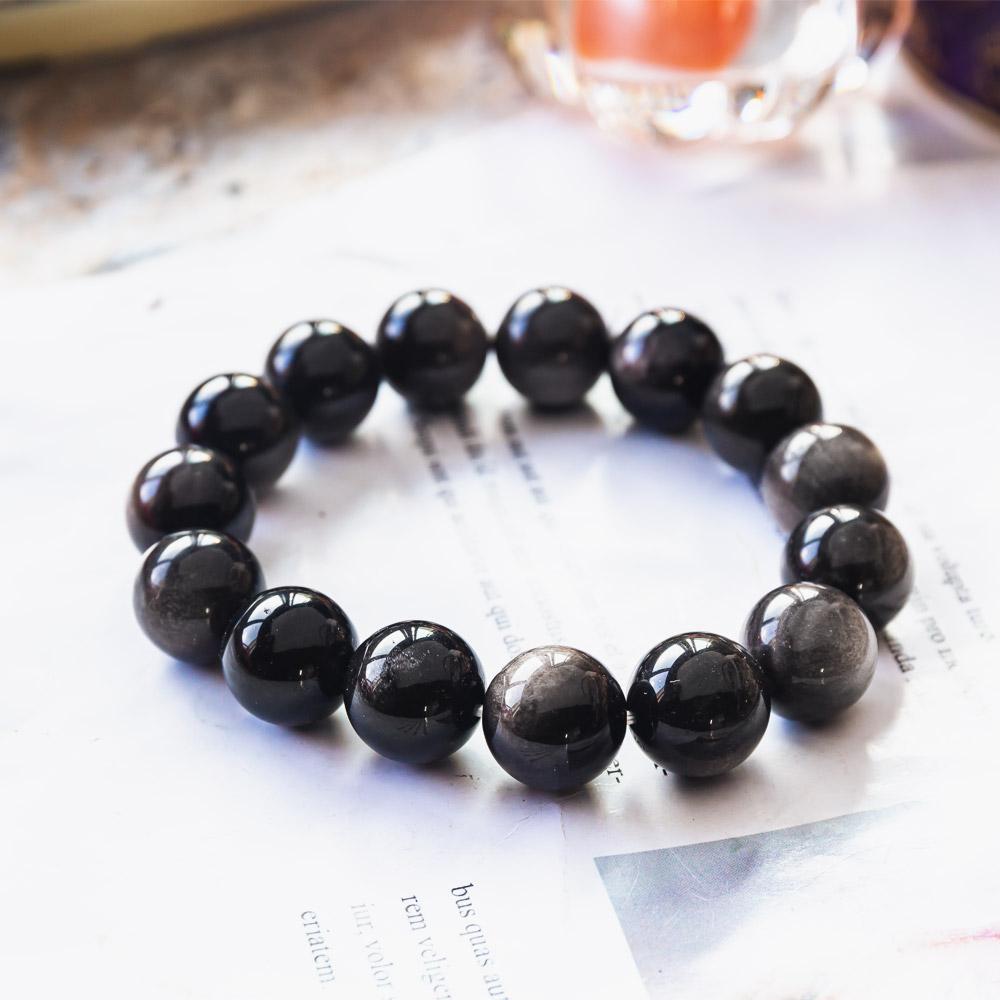 Silver Sheen Obsidian Bracelet