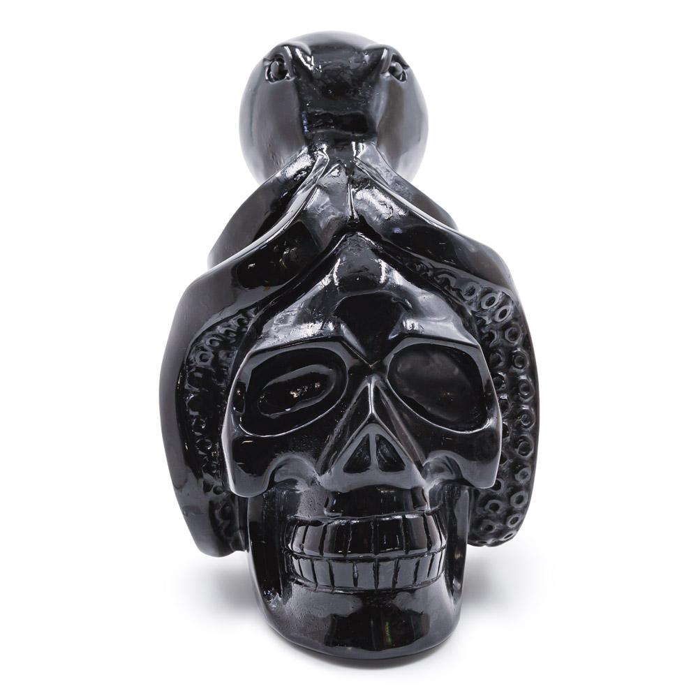 Octopus obsidian skull