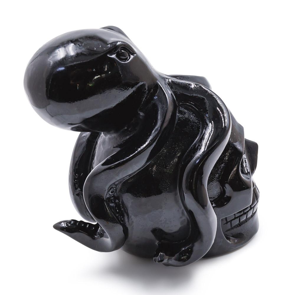 Octopus obsidian skull