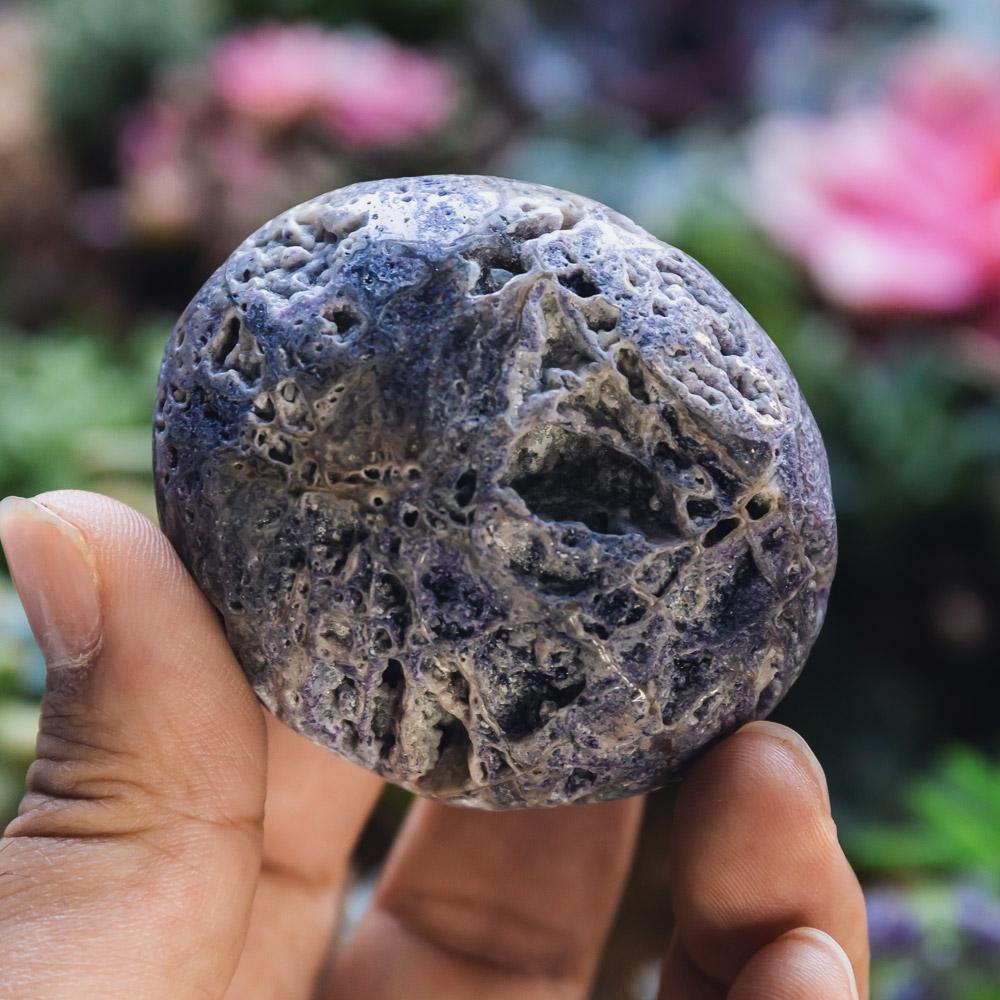 Purple Sphalerite Palm stone