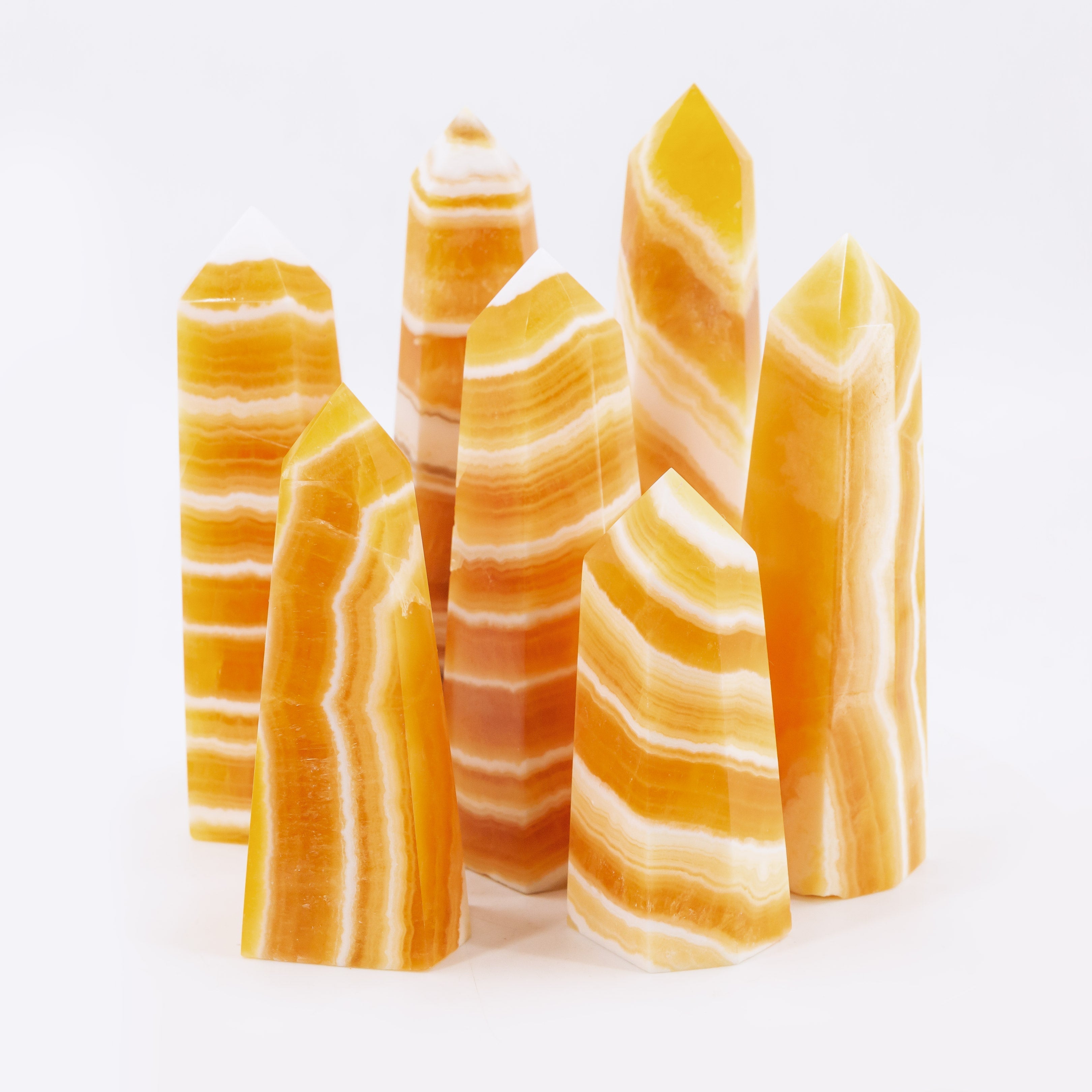 Banding Orange Calcite Tower Medium Size