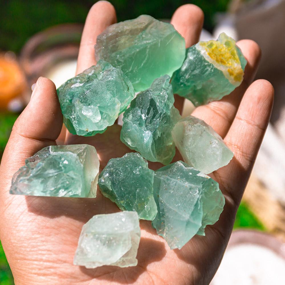 Green fluorite raw