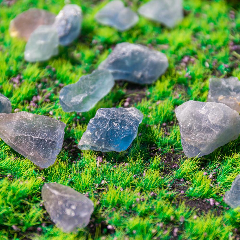 Blue fluorite raw stone