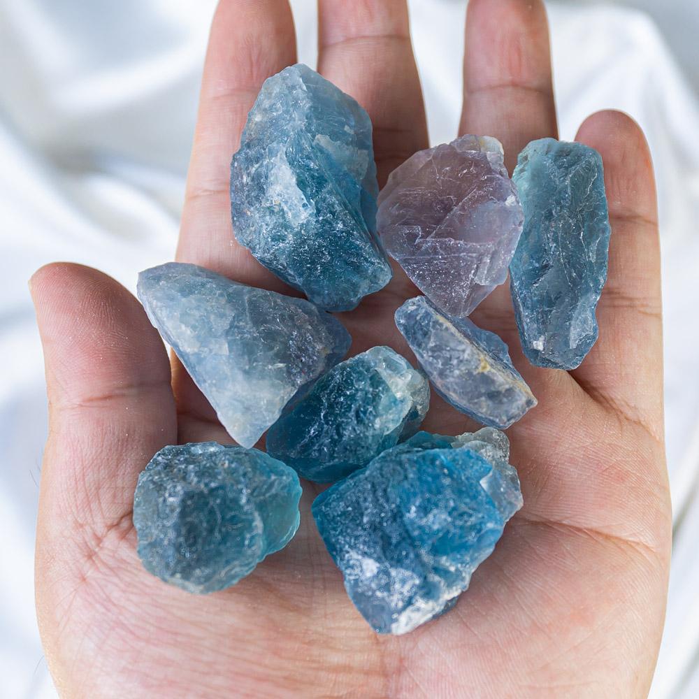 Blue fluorite raw stone