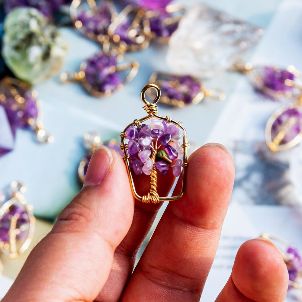 Amethyst cluster pendant