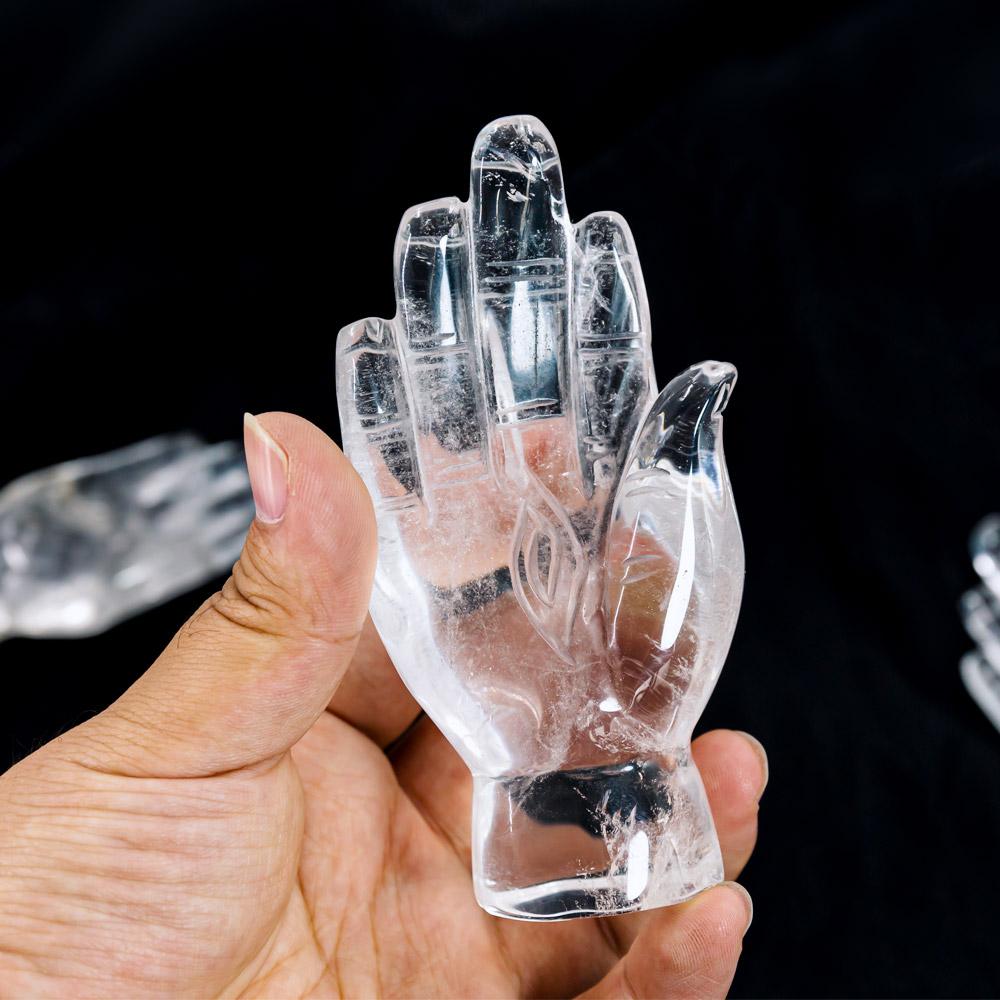 Clear quartz reiki hand