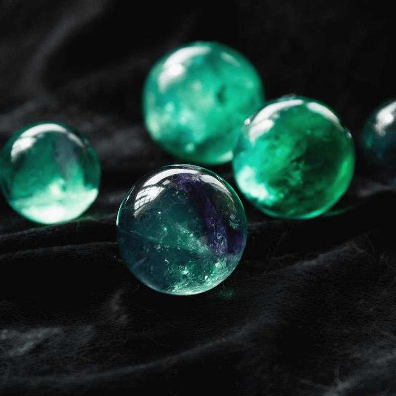 Green Fluorite Spheres