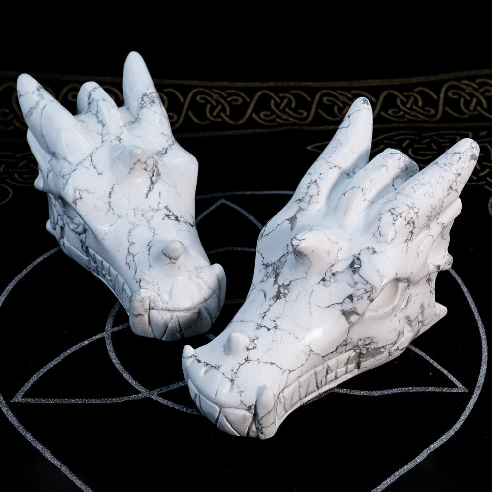 Howlite Dragon Head