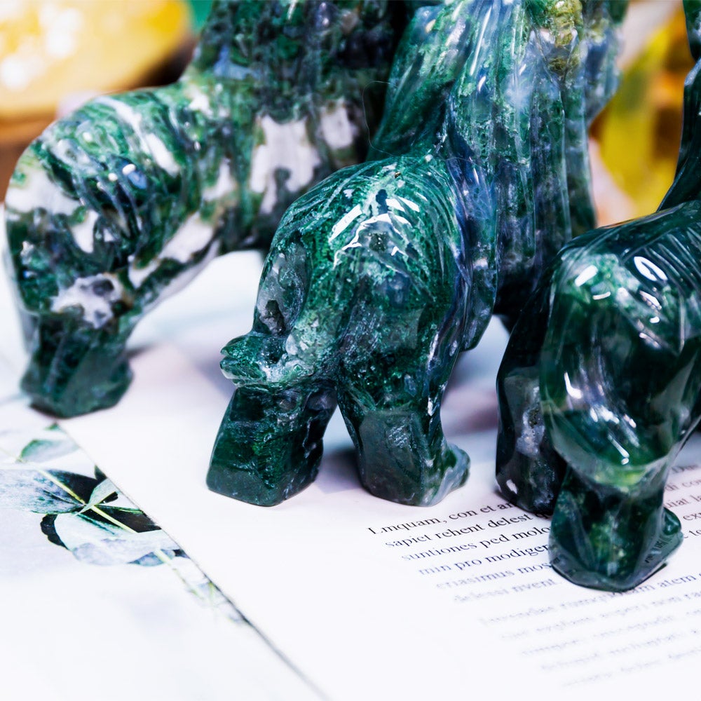 Moss Agate Lion