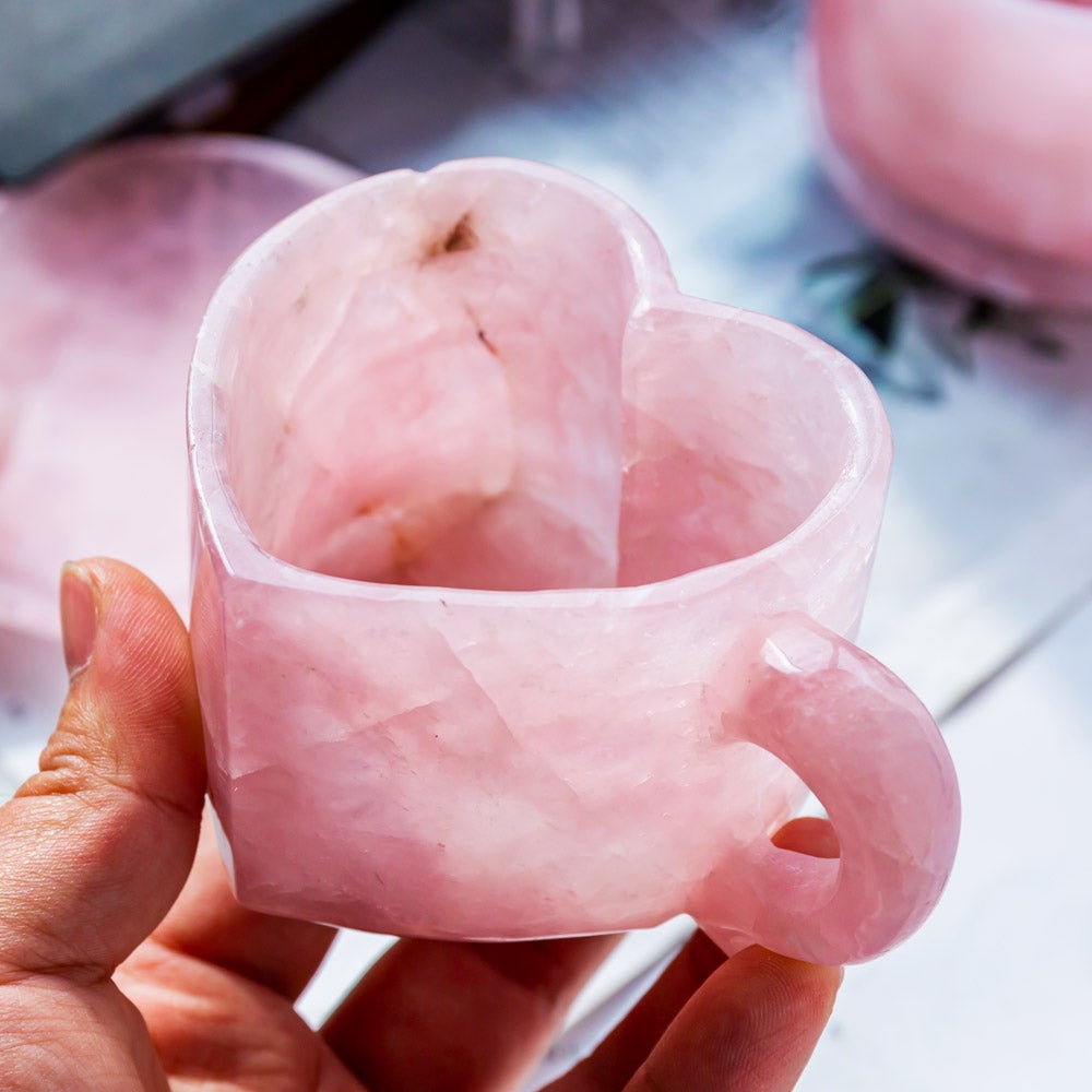 Rose quartz heart cup/mug