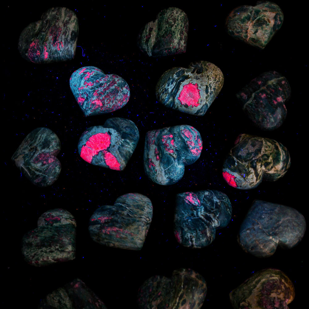 Ruby in Fuchsite hearts