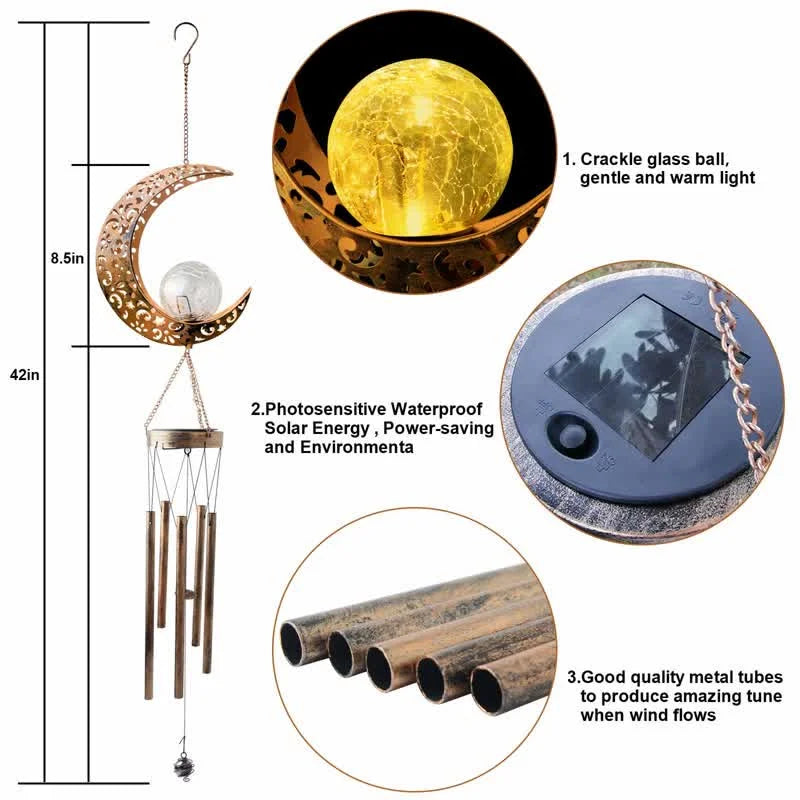 Solar Moon or Sun Wind Chime Ornaments