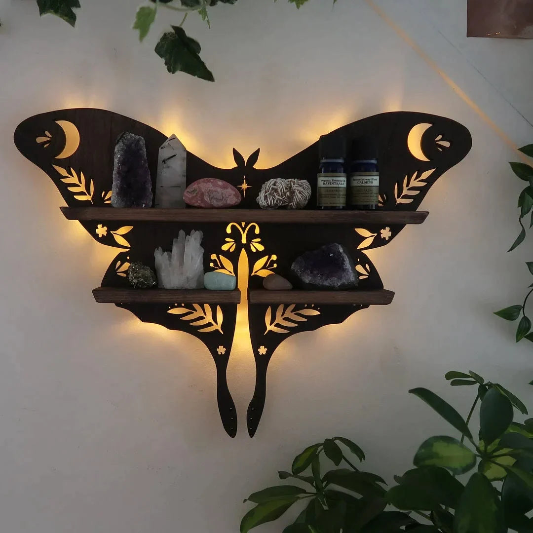 Luna Moth Crystal Shelf