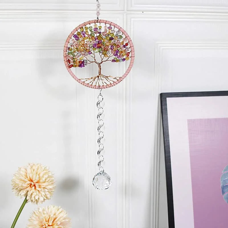 Tree of Life Crystal Suncatcher Dream Catcher