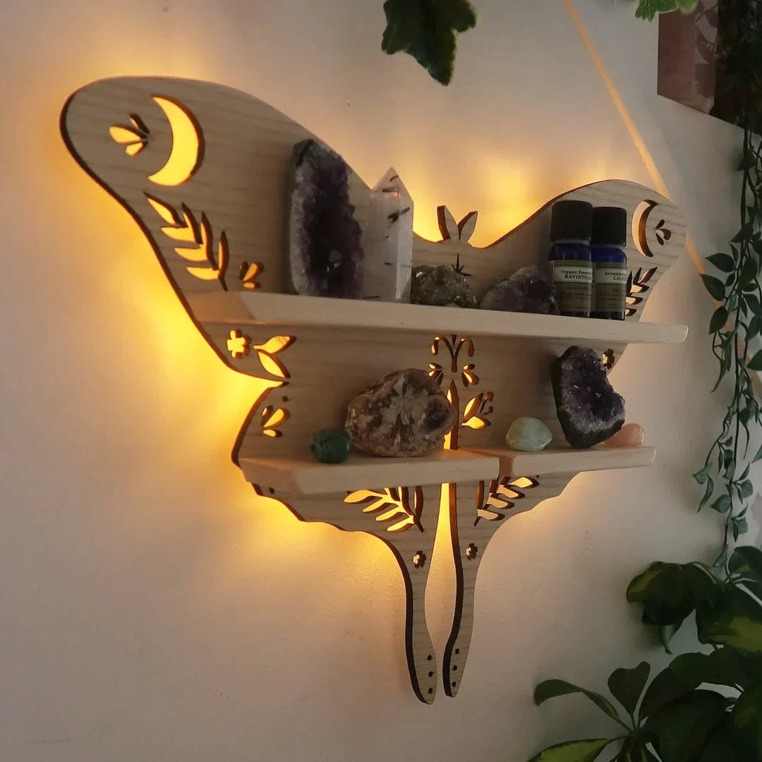 Luna Moth Crystal Shelf