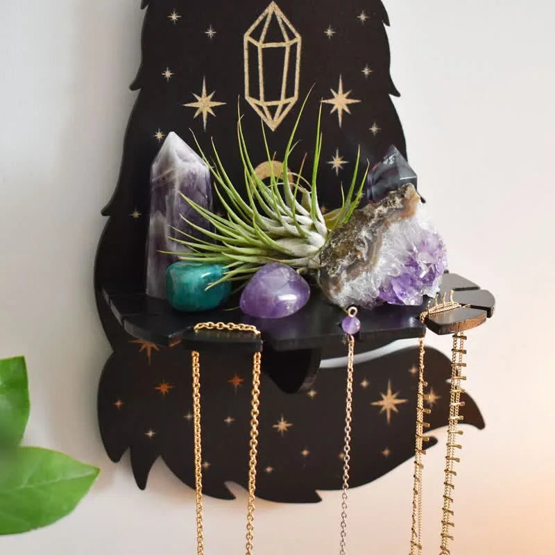 Celestial Wolf Altar Crystal Shelf