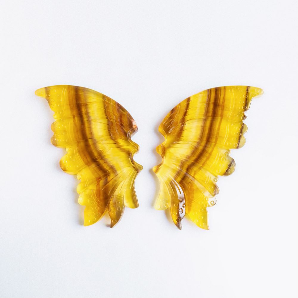 A pair of yellow fluorite wings