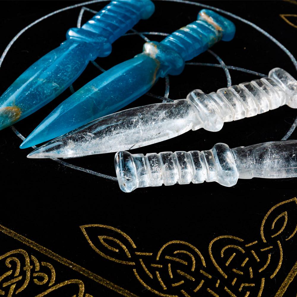 Clear Quartz & Blue Onyx Dagger/Knife