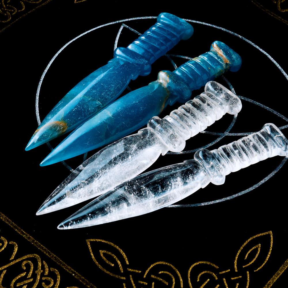 Clear Quartz & Blue Onyx Dagger/Knife