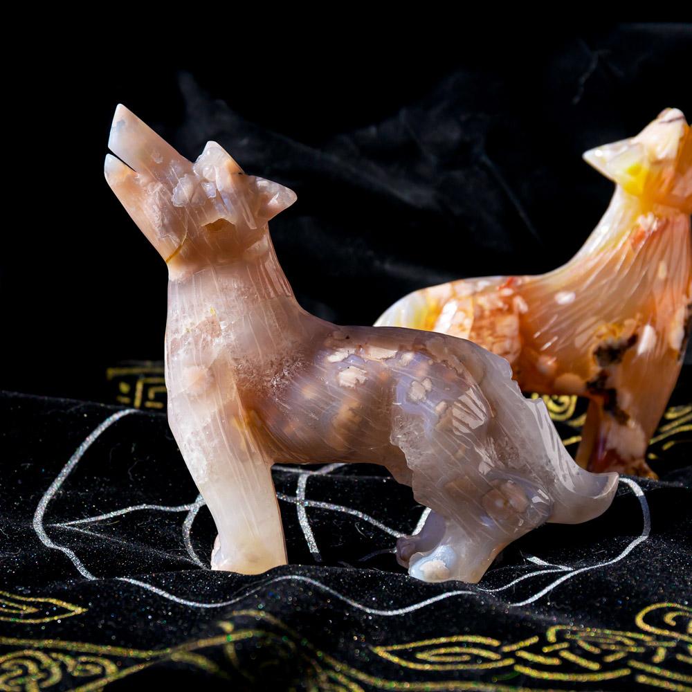 Flower agate wolf