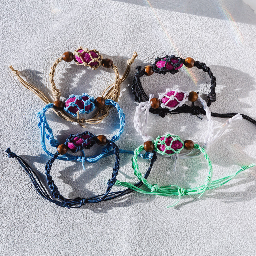 【Cord Bracelet】Natural Crystal Cage Bracelet